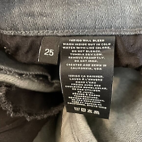 J BRAND Gray Ripped Rips Distressed Whiskered Faded Stretch Skinny Jeans 25 W25 - Picture 6 of 11